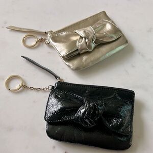 new Vintage Liz Claiborne gold and black  Bow mini wristlets